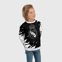 Свитшот детский Реал Мадрид белый огонь, цвет: 3D-белый — фото 2