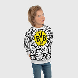 Свитшот детский Borussia глаза текстура, цвет: 3D-белый — фото 2
