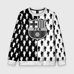 Свитшот детский Barcelona спортивный паттерн, цвет: 3D-белый