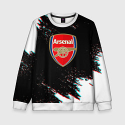 Свитшот детский Арсенал краски глитч текстура, цвет: 3D-белый