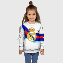 Свитшот детский Real Madrid текстура полосы, цвет: 3D-белый — фото 2