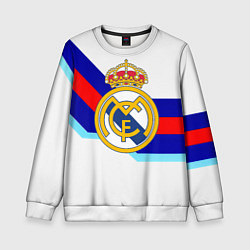Свитшот детский Real Madrid текстура полосы, цвет: 3D-белый