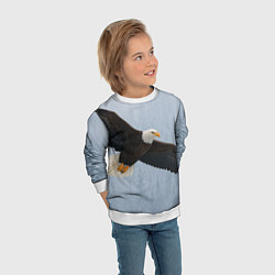 Свитшот детский Зимний орёл, цвет: 3D-белый — фото 2