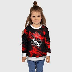 Свитшот детский Real Madrid красный огонь, цвет: 3D-белый — фото 2
