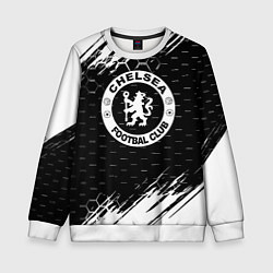 Свитшот детский Chelsea штрихи красок текстура, цвет: 3D-белый