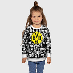 Свитшот детский Borussia японские символы паттерн, цвет: 3D-белый — фото 2