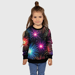 Свитшот детский Стилизованный праздничный салют, цвет: 3D-черный — фото 2