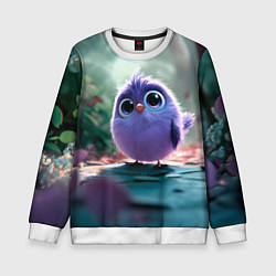 Свитшот детский Круглый удивленный птенец, цвет: 3D-белый