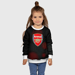 Свитшот детский Арсенал абстракция штрихи, цвет: 3D-белый — фото 2