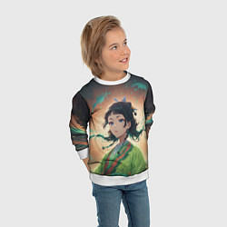 Свитшот детский Маомао на фоне облаков, цвет: 3D-белый — фото 2