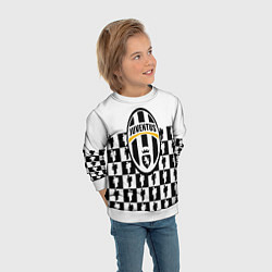 Свитшот детский Juventus болельщики паттерн, цвет: 3D-белый — фото 2