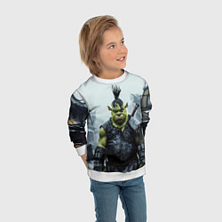 Свитшот детский Шрек панк в доспехах, цвет: 3D-белый — фото 2