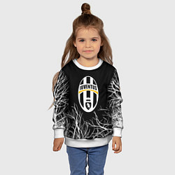 Свитшот детский Ювентус деревья белые, цвет: 3D-белый — фото 2