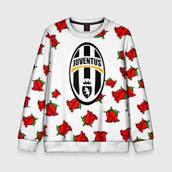 Свитшот детский Ювентус розы текстура, цвет: 3D-белый