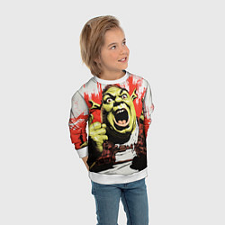 Свитшот детский Кричащий Шрек, цвет: 3D-белый — фото 2