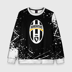 Свитшот детский Juventus белые краски всплеск, цвет: 3D-белый
