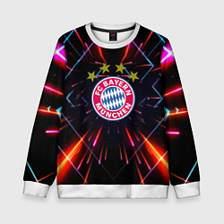 Свитшот детский Бавария Мюнхен неоновая абстракция, цвет: 3D-белый