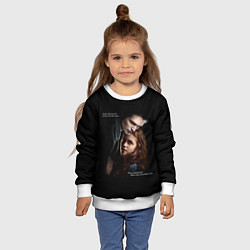 Свитшот детский Белла и Эдвард: lion fell in love with the lamb me, цвет: 3D-белый — фото 2
