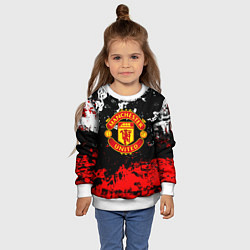 Свитшот детский Манчестер Юнайтед краски, цвет: 3D-белый — фото 2
