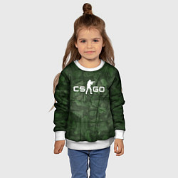 Свитшот детский Эмблема CS GO на камуфляжном фоне, цвет: 3D-белый — фото 2
