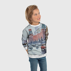 Свитшот детский Старинная Москва - новый год, цвет: 3D-белый — фото 2