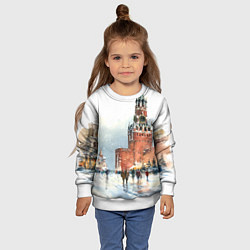 Свитшот детский Новогодний Кремль, цвет: 3D-белый — фото 2