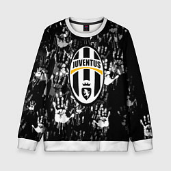 Свитшот детский Ювентус текстура руки краски, цвет: 3D-белый