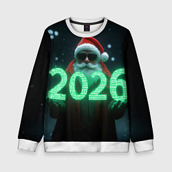 Свитшот детский Кибер дед, цвет: 3D-белый