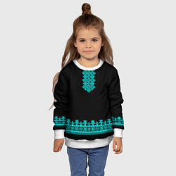 Свитшот детский Рубаха вышиванка славянская, цвет: 3D-белый — фото 2