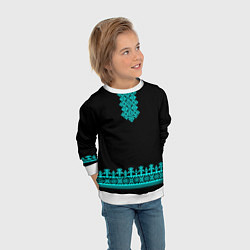 Свитшот детский Рубаха вышиванка славянская, цвет: 3D-белый — фото 2