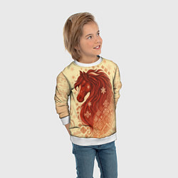 Свитшот детский Славянский конь, цвет: 3D-белый — фото 2