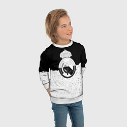 Свитшот детский Реал Мадрид лого ночь текстура, цвет: 3D-белый — фото 2