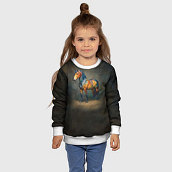 Свитшот детский Конь Ренессанс, цвет: 3D-белый — фото 2