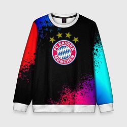 Свитшот детский Бавария Мюнхен краски неон градиент, цвет: 3D-белый