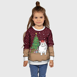 Свитшот детский Кот Бендер и ёлка, цвет: 3D-белый — фото 2