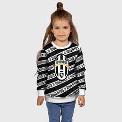 Свитшот детский Ювентус полосы линии спорт, цвет: 3D-белый — фото 2