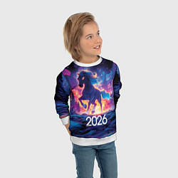 Свитшот детский 2026 Фэнтези лошадка, цвет: 3D-белый — фото 2