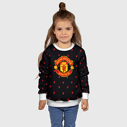 Свитшот детский Манчестер Юнайтед розы текстура, цвет: 3D-белый — фото 2