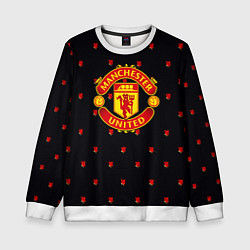 Свитшот детский Манчестер Юнайтед розы текстура, цвет: 3D-белый