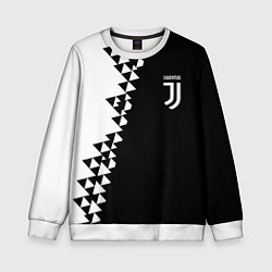 Свитшот детский Juventus черно белая геометрия текстура, цвет: 3D-белый