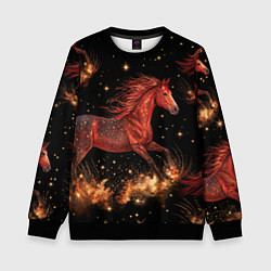 Детский свитшот Огненные лошади - паттерн