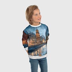 Свитшот детский Санкт-Петербург зимний город, цвет: 3D-белый — фото 2