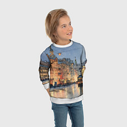 Свитшот детский Вечер Санкт-Петербурга, цвет: 3D-белый — фото 2