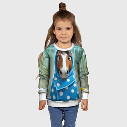 Свитшот детский Конь в полотенце, цвет: 3D-белый — фото 2