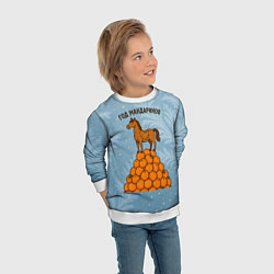Свитшот детский Год мандаринов 2026, цвет: 3D-белый — фото 2