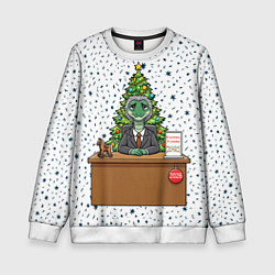 Свитшот детский Я устал я ухожу - новогодний мем 2026, цвет: 3D-белый