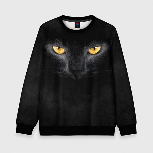 Детский свитшот Черная кошка / 3D-Черный – фото 1