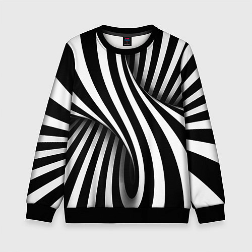 Детский свитшот Оптические иллюзии / 3D-Черный – фото 1