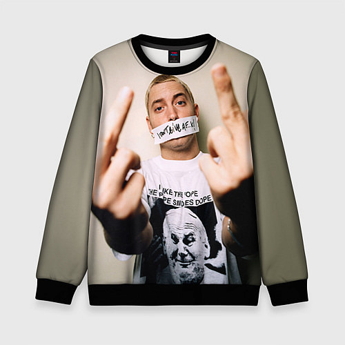 Детский свитшот Eminem: I am Rap / 3D-Черный – фото 1