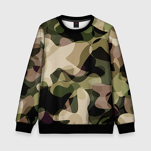 Детский свитшот Камуфляж / 3D-Черный – фото 1
